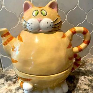 Bella Casa by Ganz Teapot Set for 1. Teapot and Cup Together.